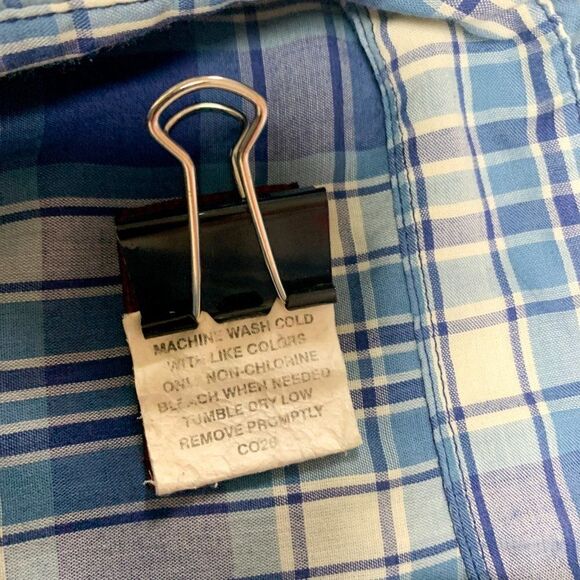 Wrangler Western Shirt Mens Extra Large Blue Plaid Cowboy Southwest Camp Rodeo - Picture 10 of 13